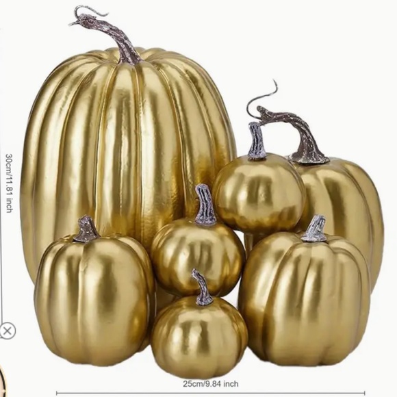 NEW Pumpkins Set – Golden Harvest Home Décor (7pcs) - Picture 2 of 4